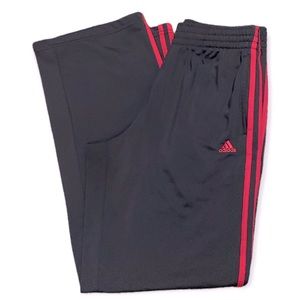 Adidas Three Stripe Straight Leg Track Pants